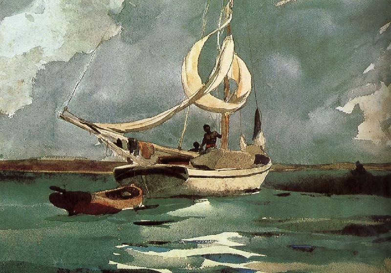 Winslow Homer Sailing Norge oil painting art